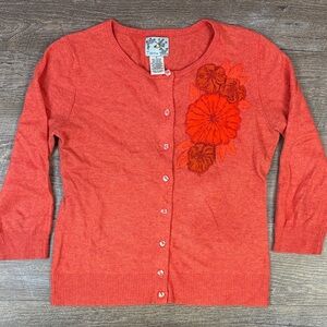 Tabitha Anthropologie Floral Embellished Cardigan Sweater – Size Small